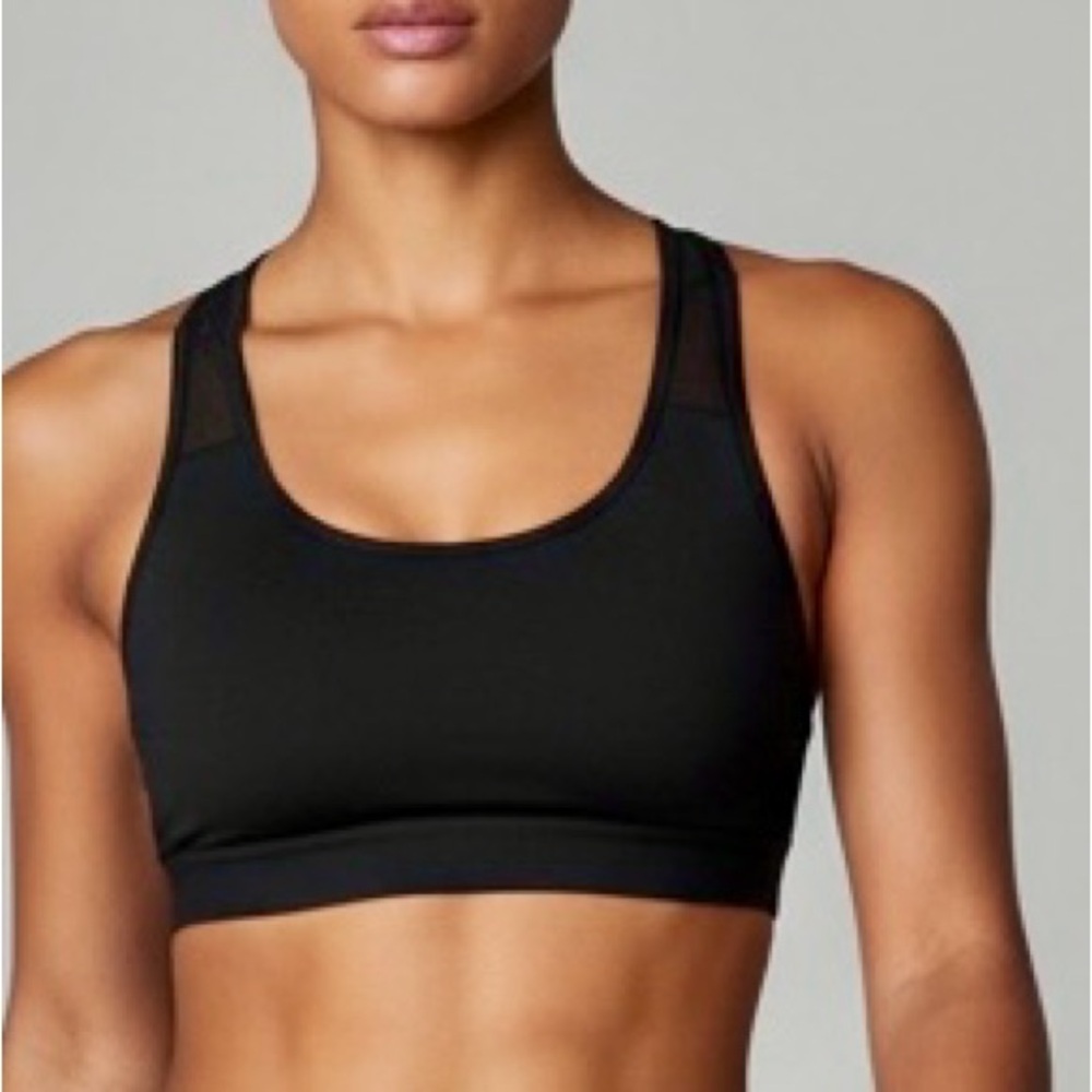 TYR Women's Black Solid Riley Strappy Mesh Sports Bra Size S4/6